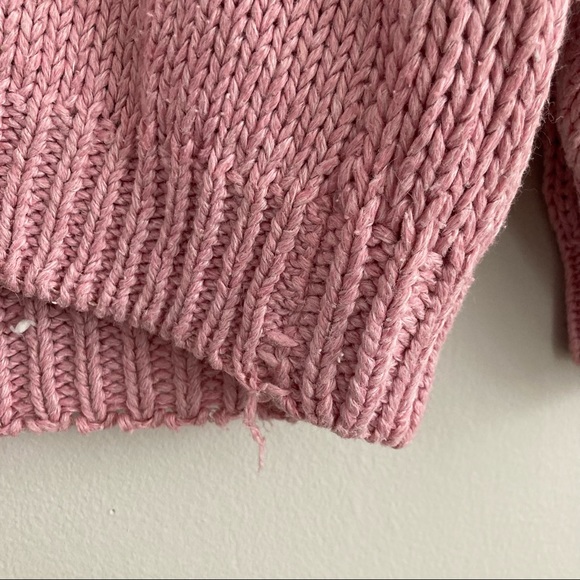 Vintage Huntington Ridge Cable Knit Pink Handknitted Cardigan Size M - Picture 7 of 8
